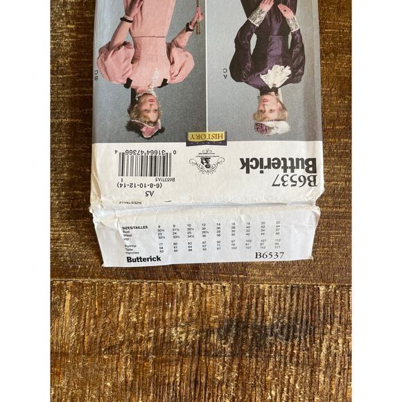 Butterick Sewing Pattern B6537 Gibson Girl Walking Suit Skirt Costume 6-14 UNCUT - Picture 3 of 3